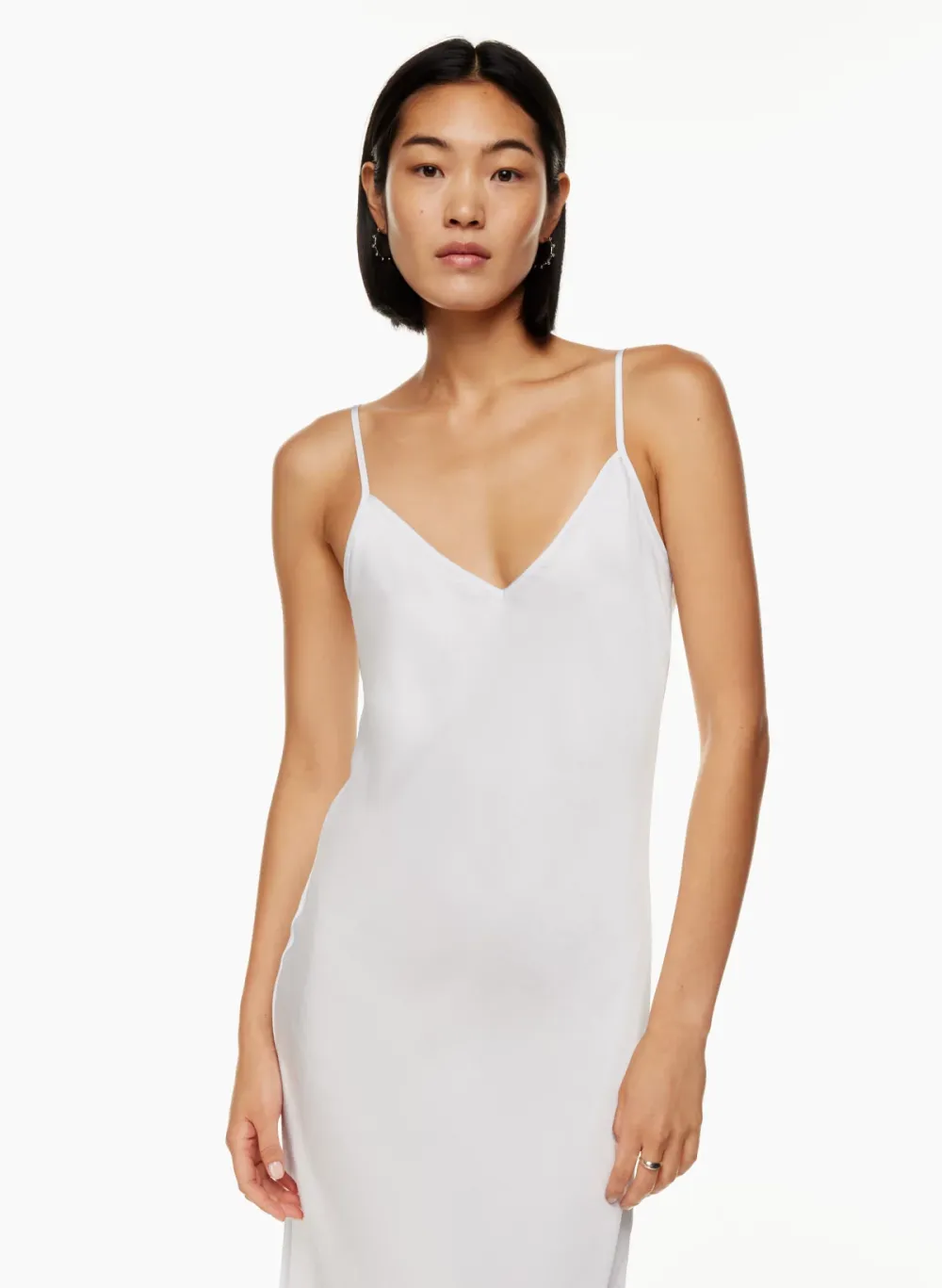 only slip satin midi dress