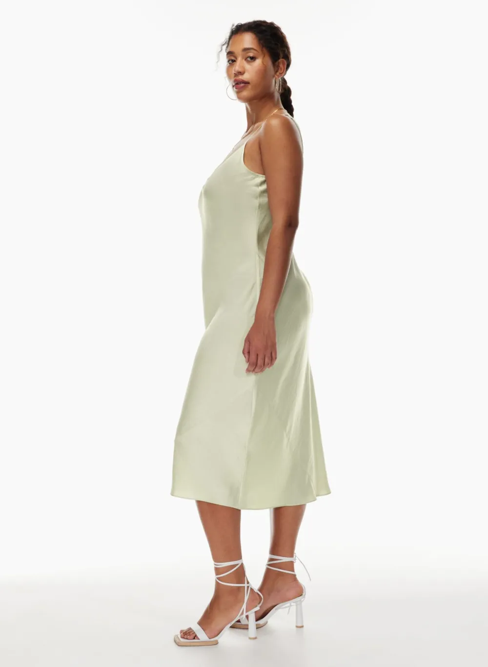 only slip satin midi dress