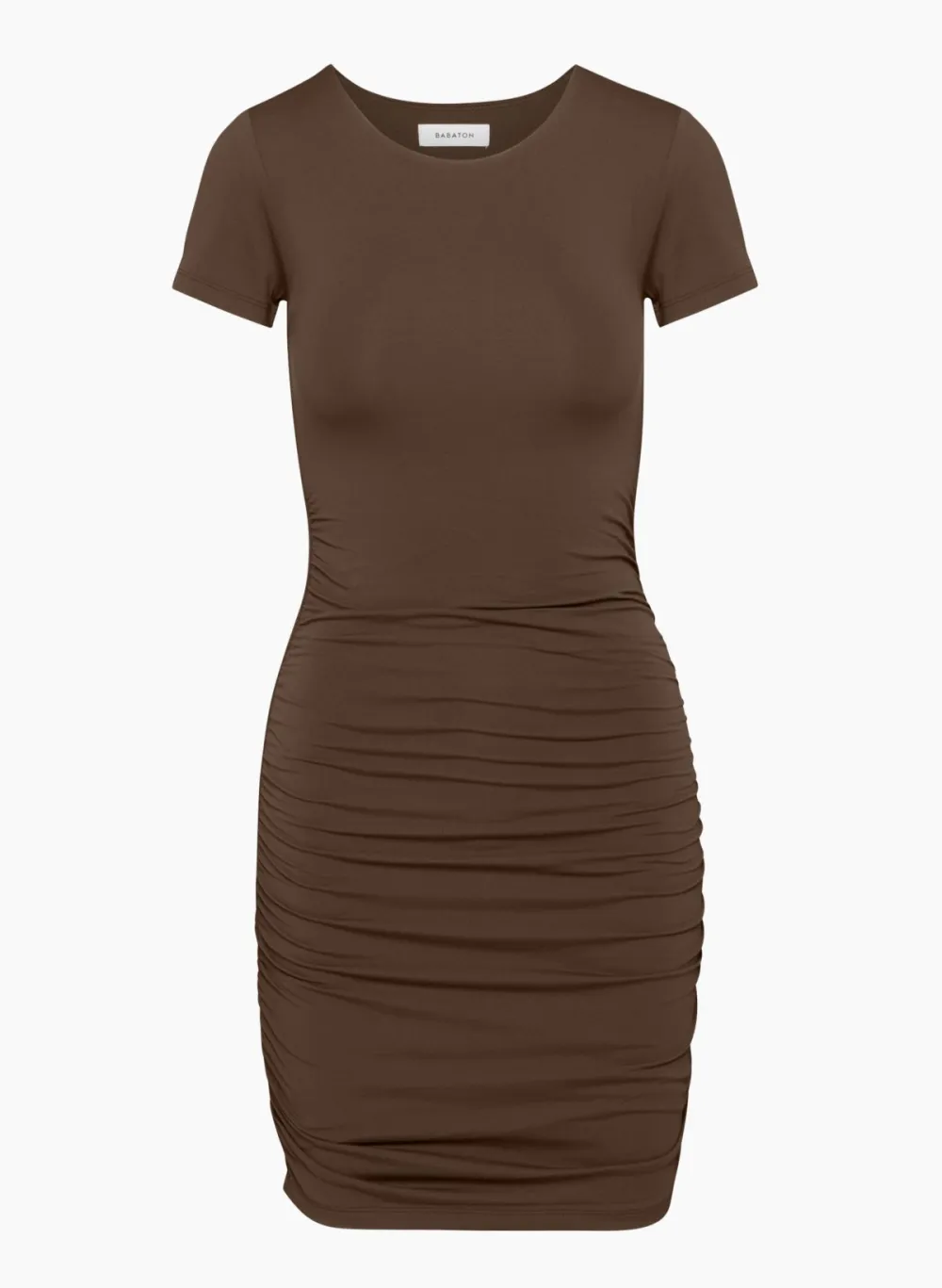 contour ruched mini dress