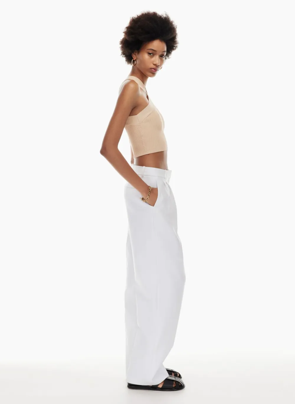 sculpt knit criss cross cropped tank