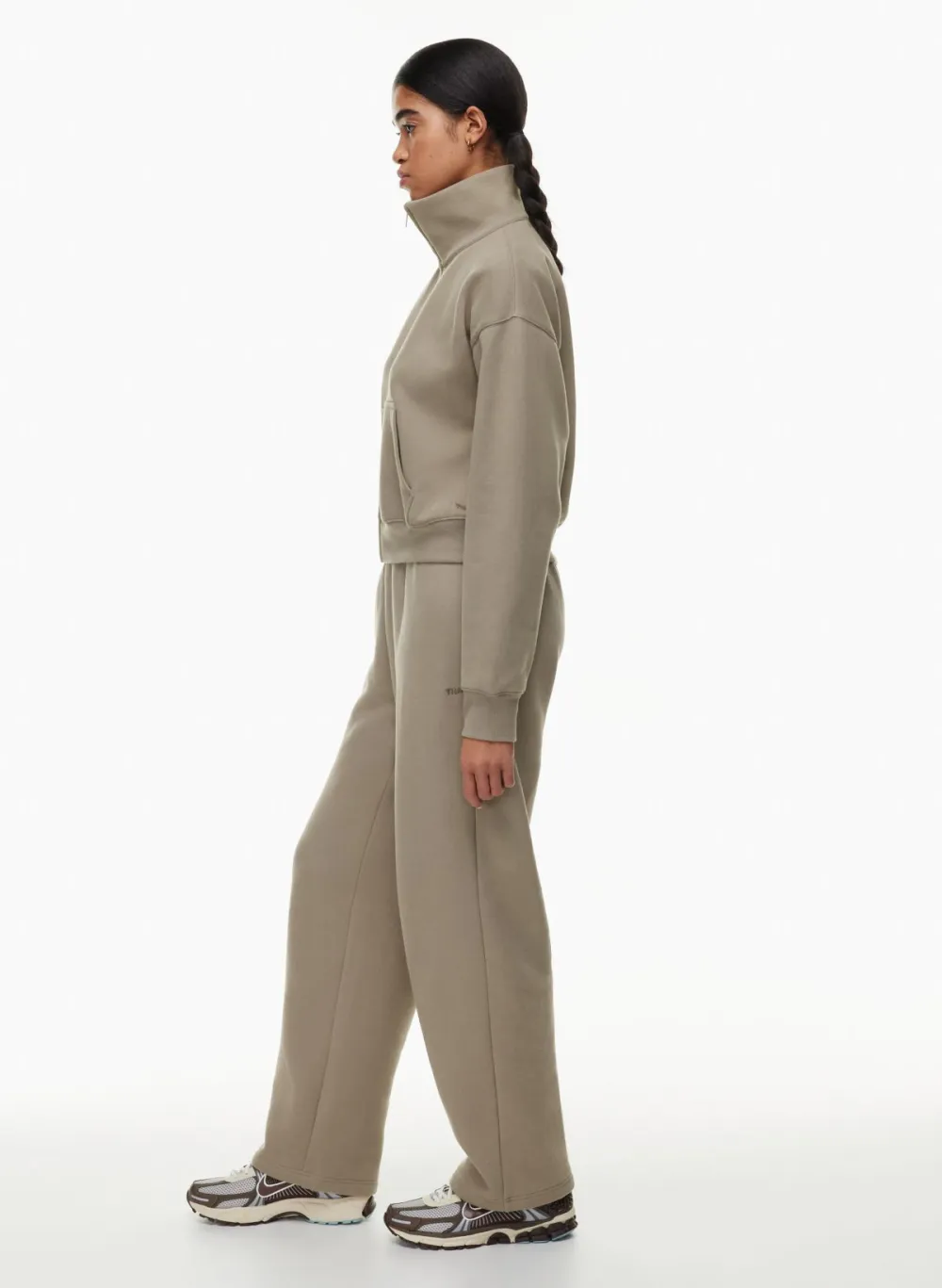 cozy fleece boyfriend boxy zip-up sweatshirt