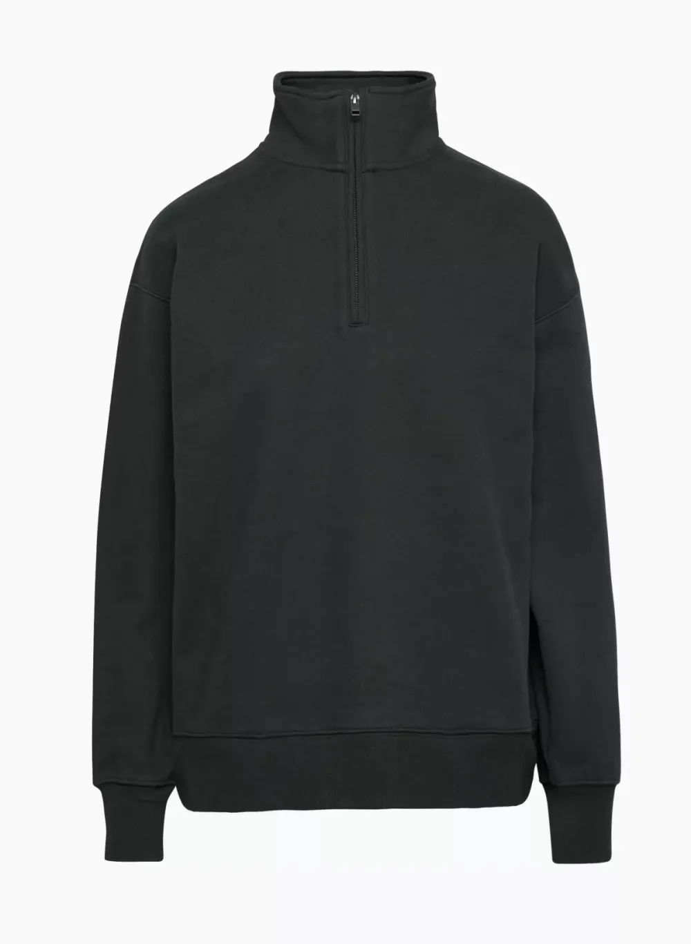 terry fleece boyfriend 1/4 zip sweatshirt