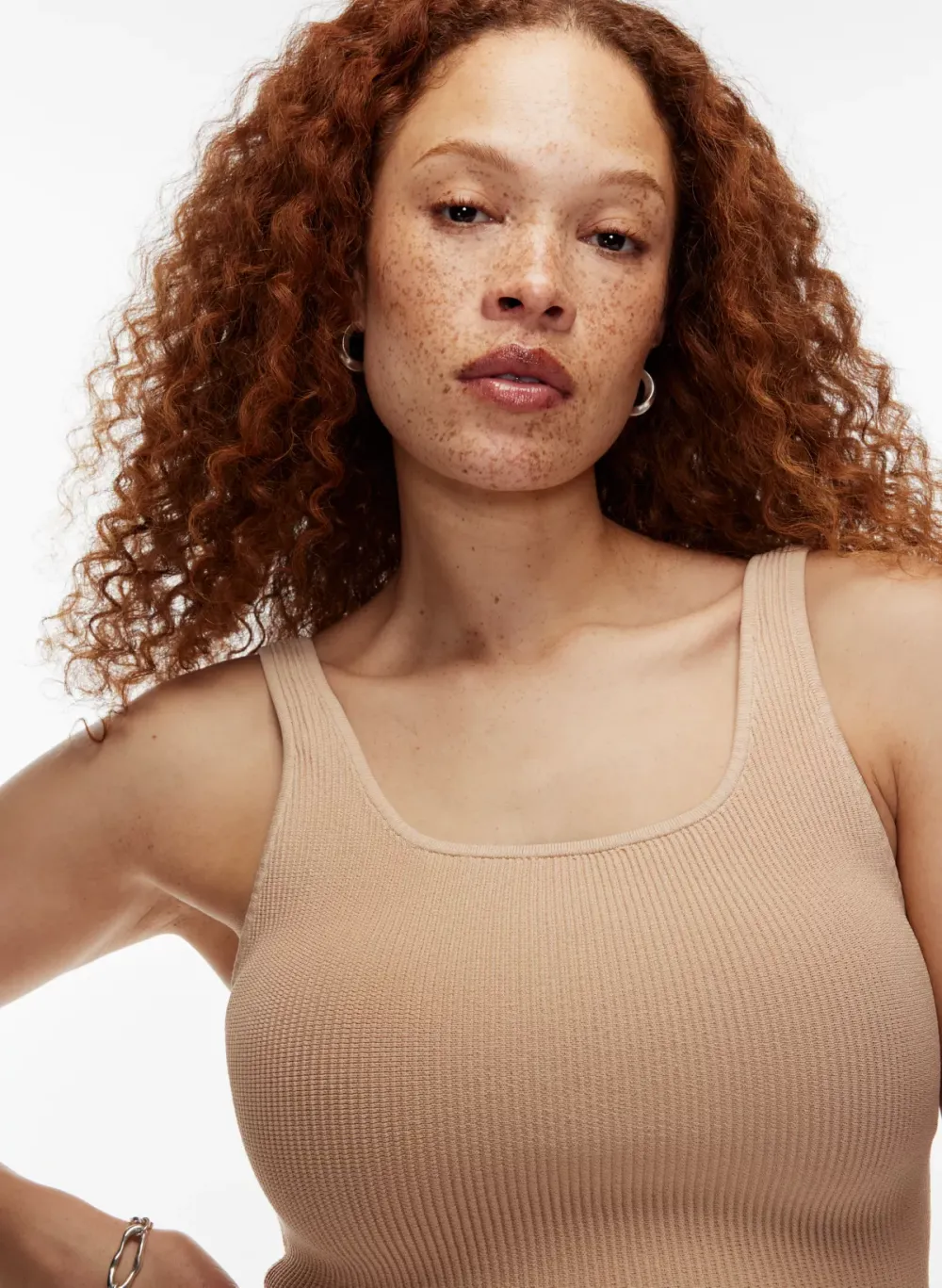 sculpt knit squareneck cropped tank