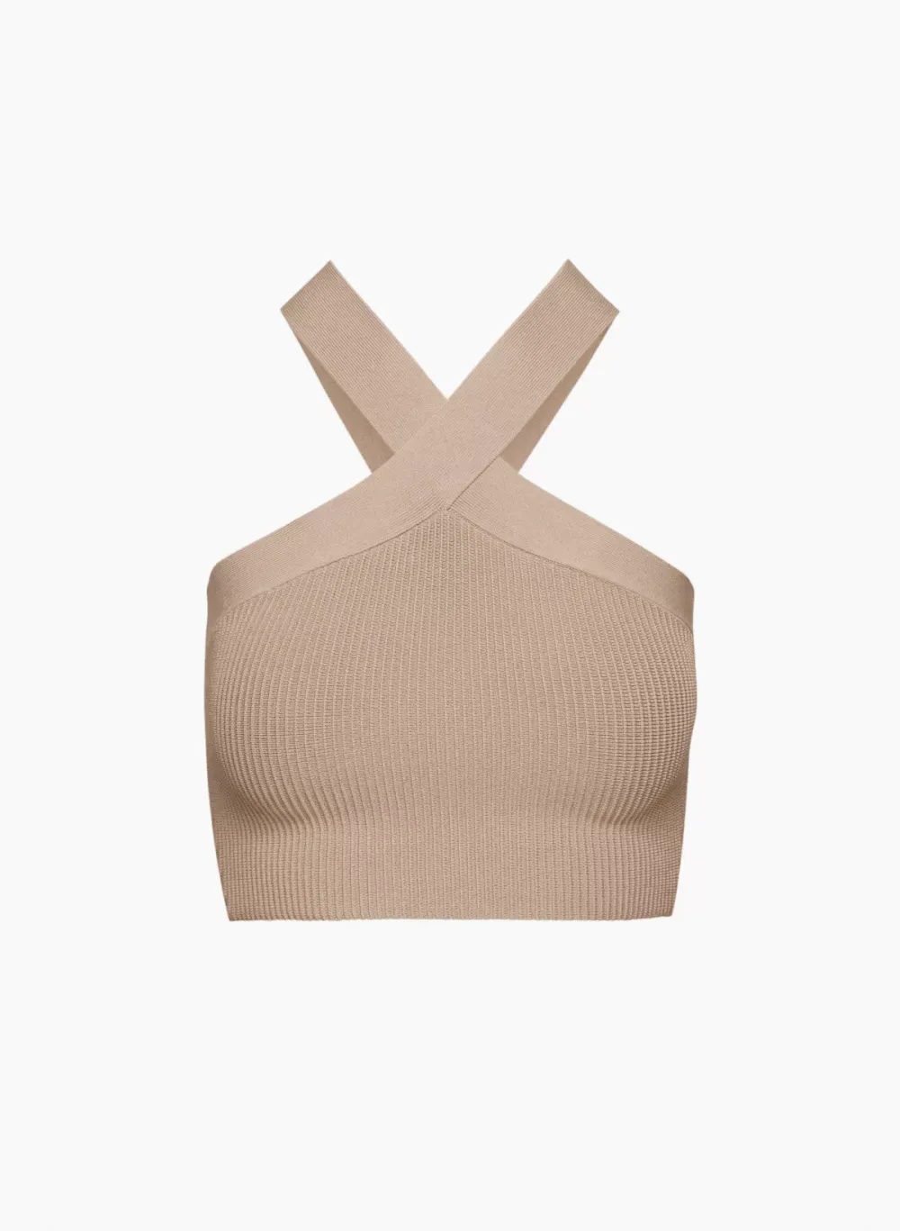 sculpt knit criss cross cropped tank