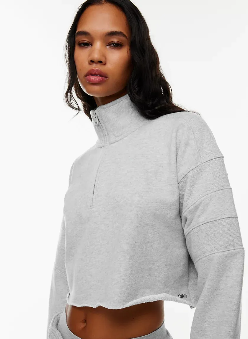 terry fleece mega 1⁄2 zip sweatshirt