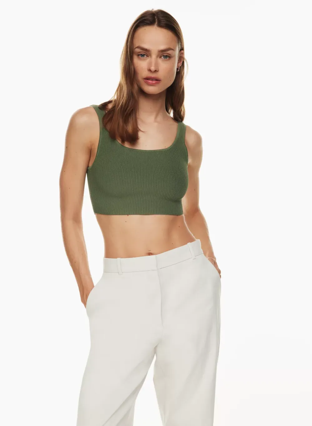 sculpt knit squareneck cropped tank