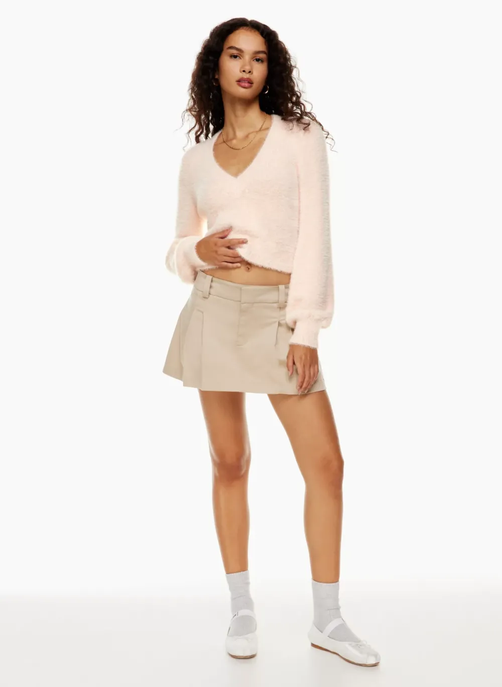 kitten v-neck sweater