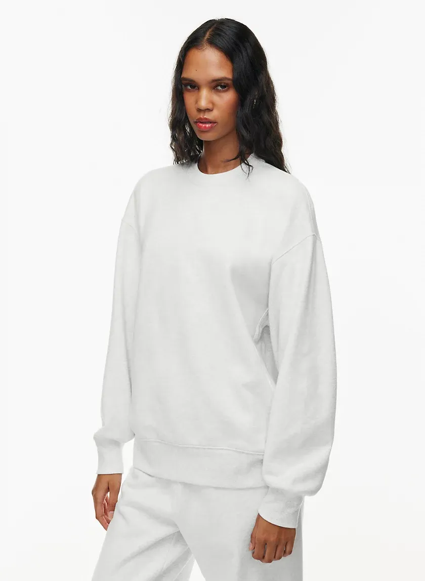 terry fleece boyfriend crew sweatshirt