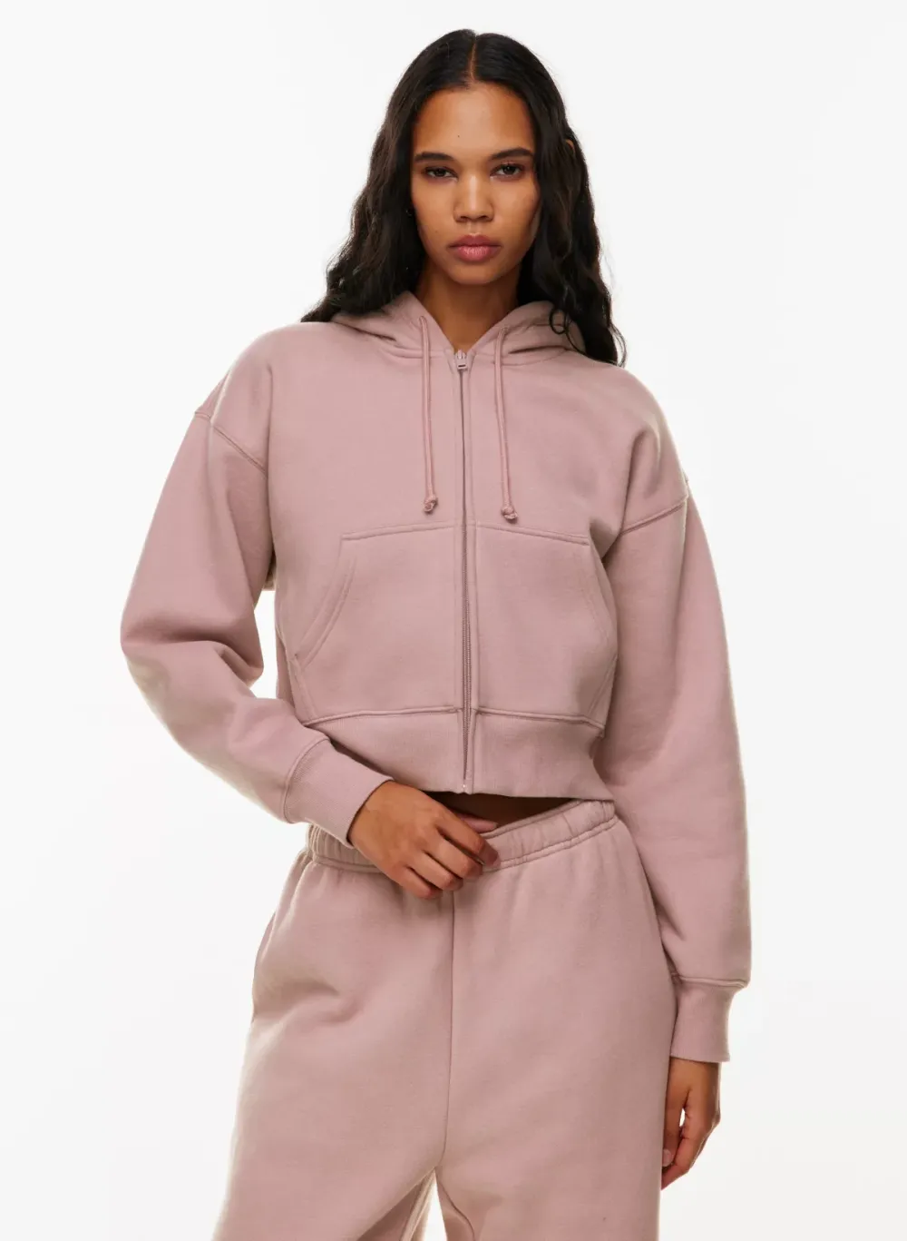 cozy fleece boyfriend boxy zip hoodie