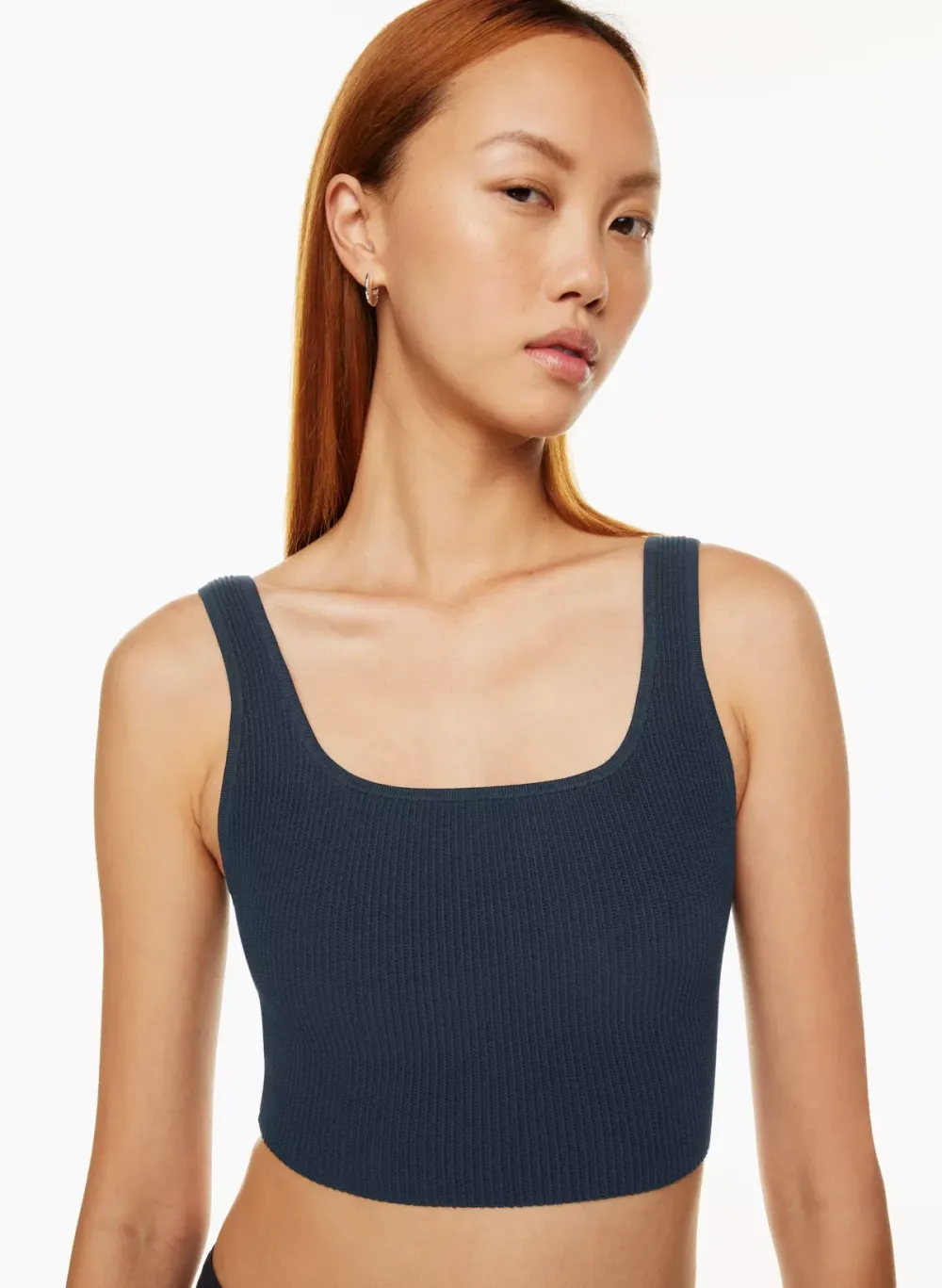 sculpt knit squareneck cropped tank