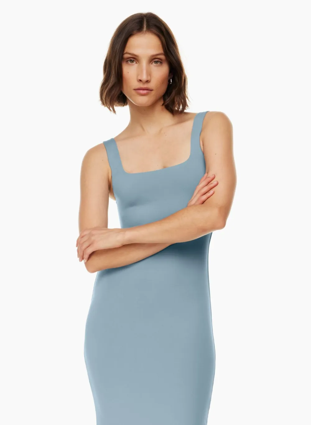 contour squareneck midi dress