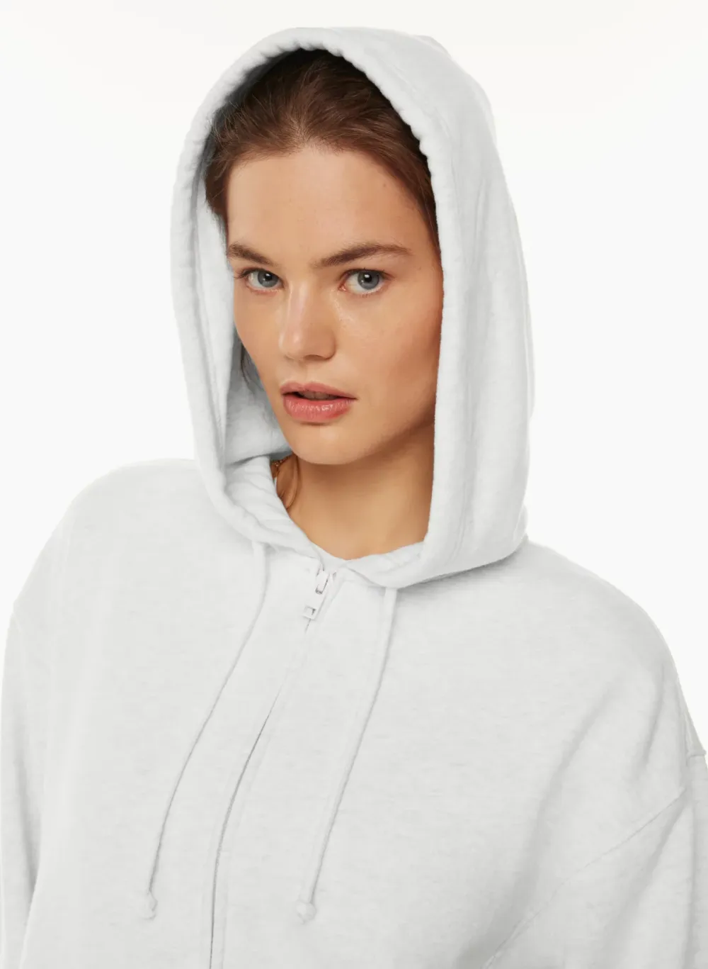 terry fleece boyfriend zip hoodie