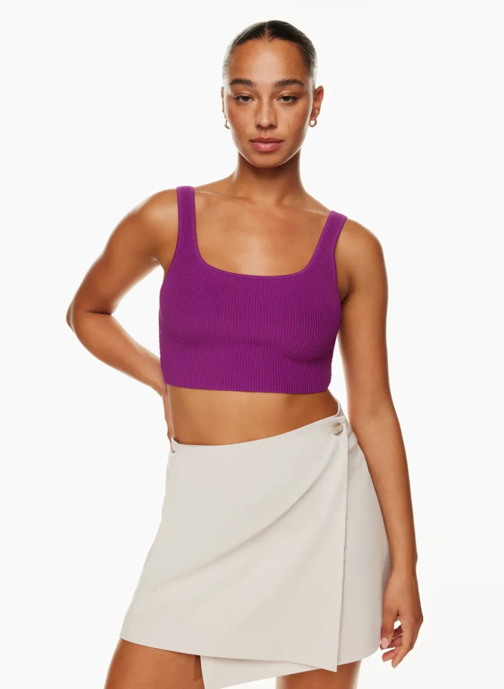 sculpt knit squareneck cropped tank