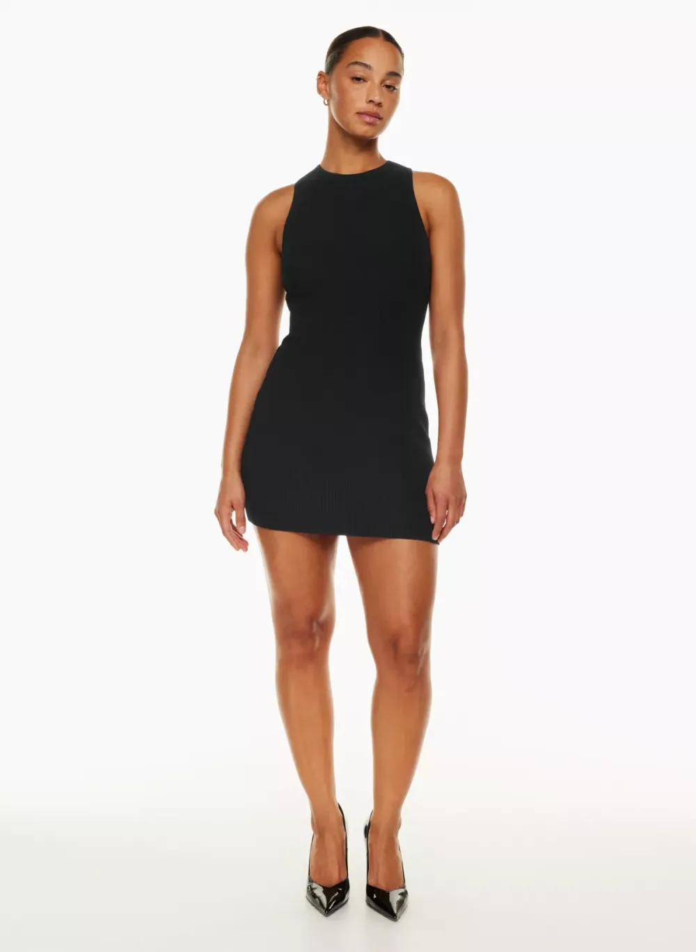 sculpt knit racer mini dress