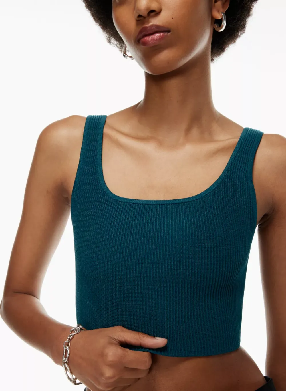 sculpt knit squareneck cropped tank