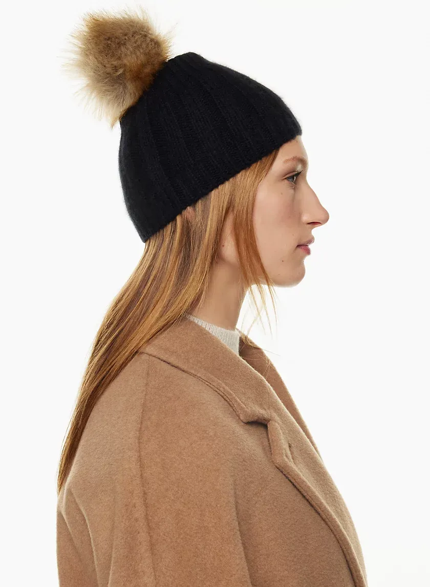 pom liteluxe cashmere beanie