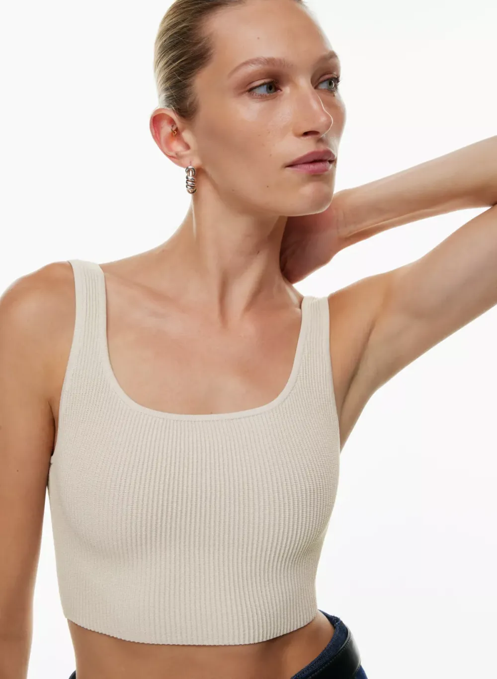 sculpt knit squareneck cropped tank