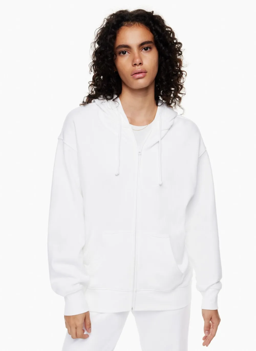 terry fleece boyfriend zip hoodie