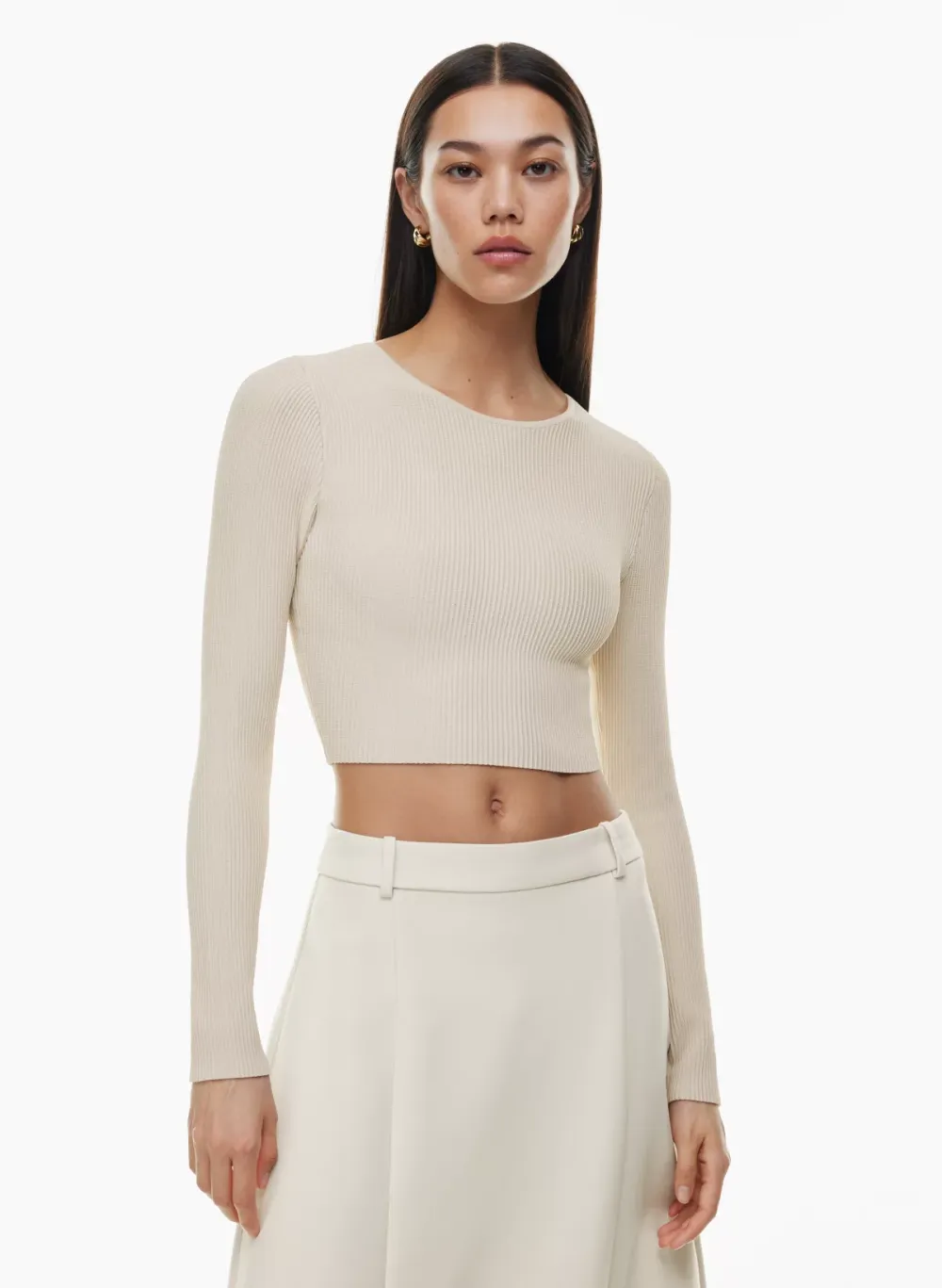 sculpt knit crew cropped longsleeve