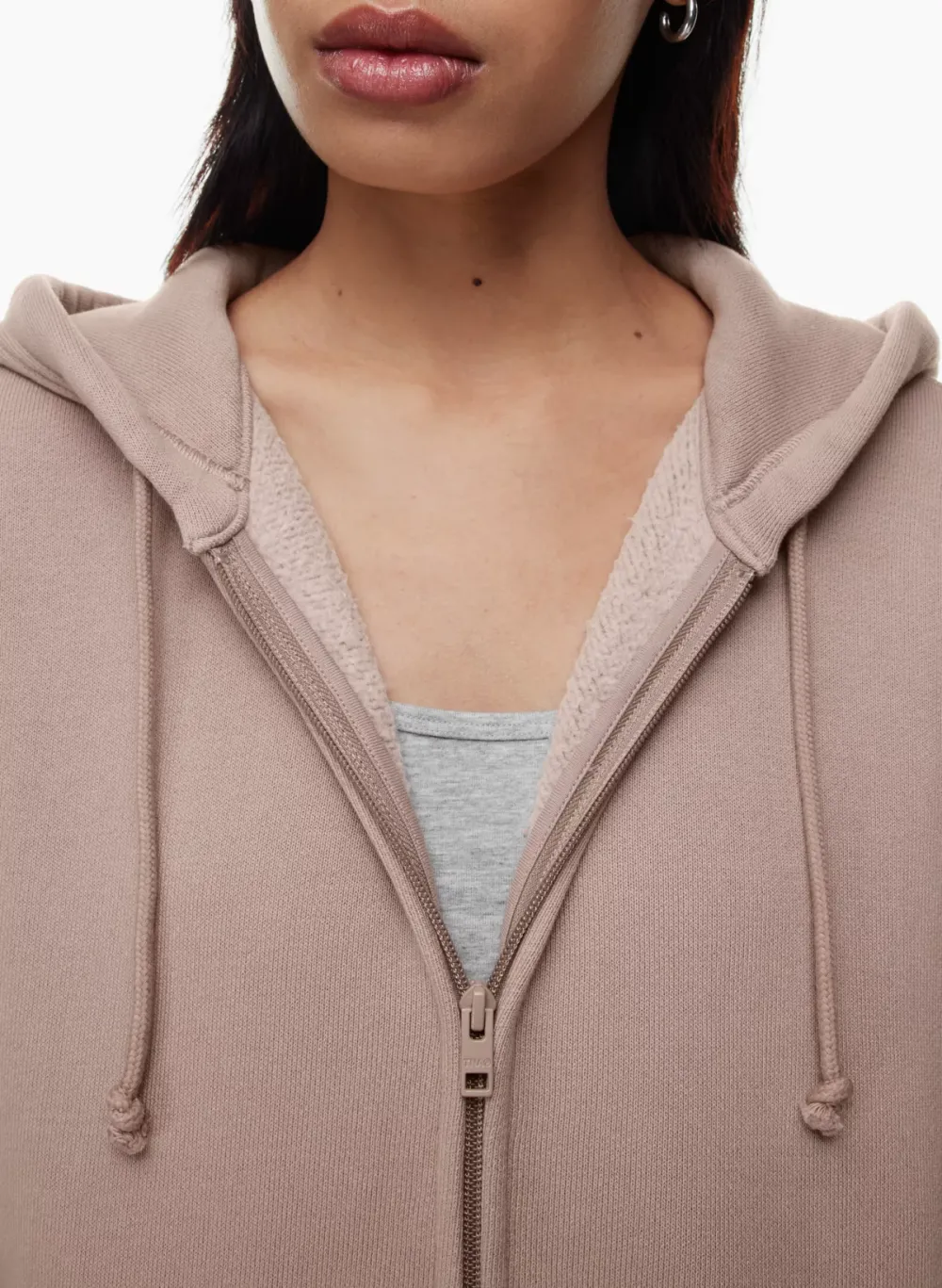 bubble fleece boyfriend zip hoodie