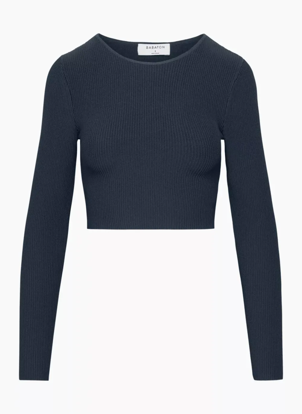 sculpt knit crew cropped longsleeve