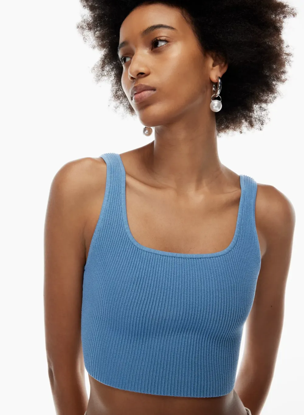 sculpt knit squareneck cropped tank