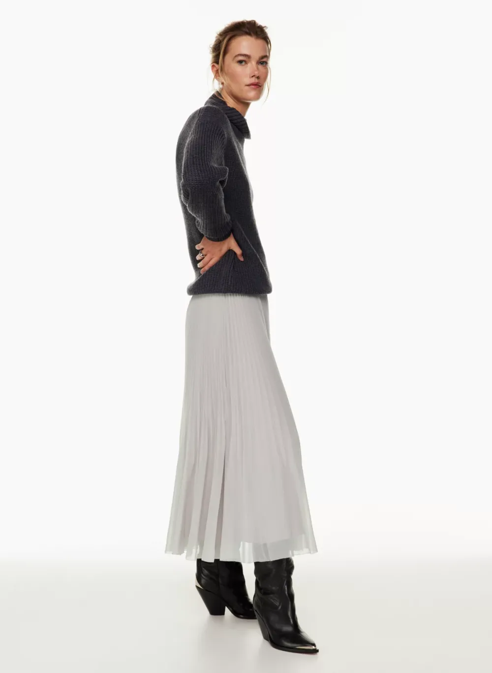 twirl midi skirt