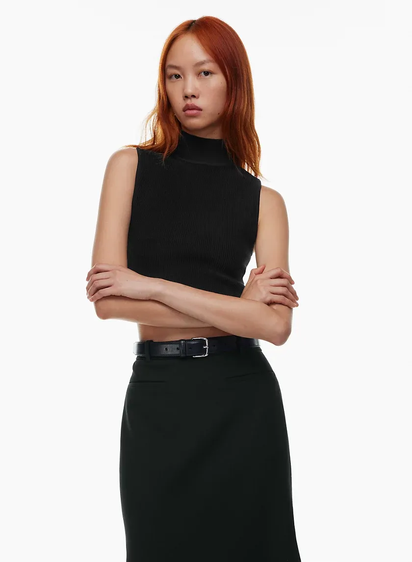 sculpt knit mockneck tank