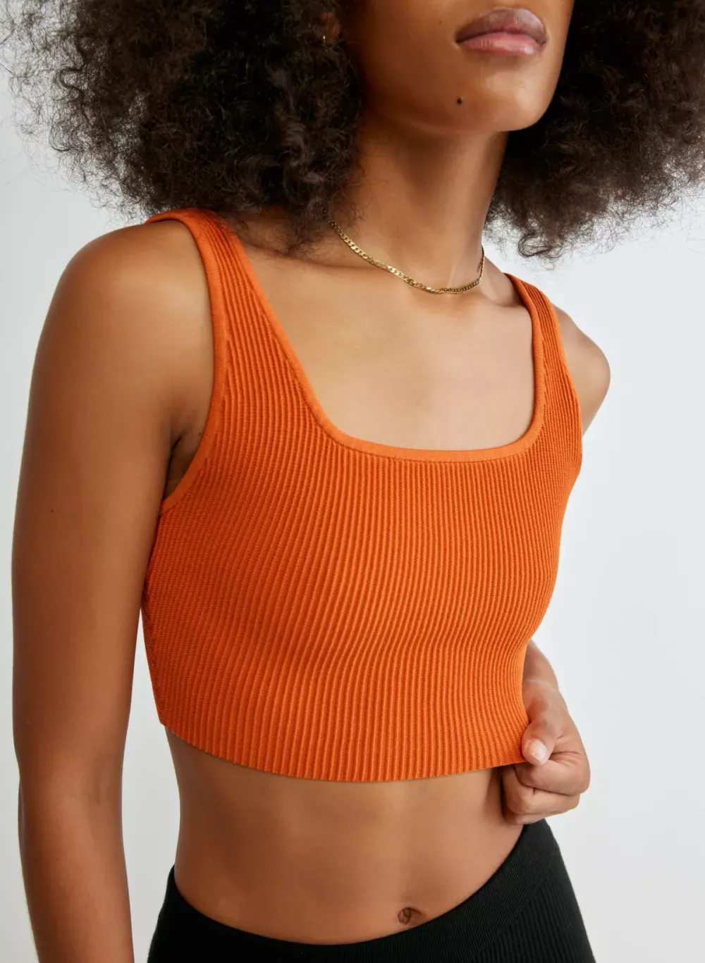sculpt knit squareneck cropped tank