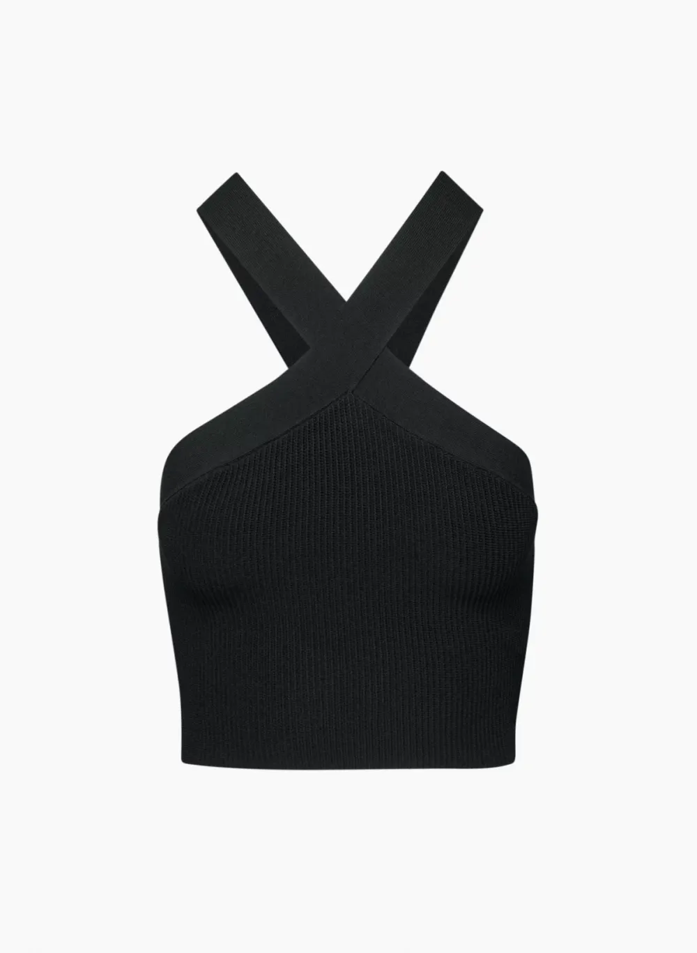 sculpt knit criss cross cropped tank