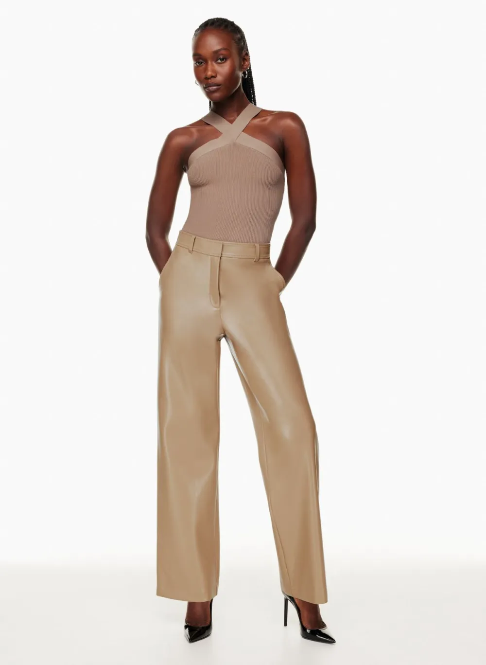 sculpt knit criss cross tank