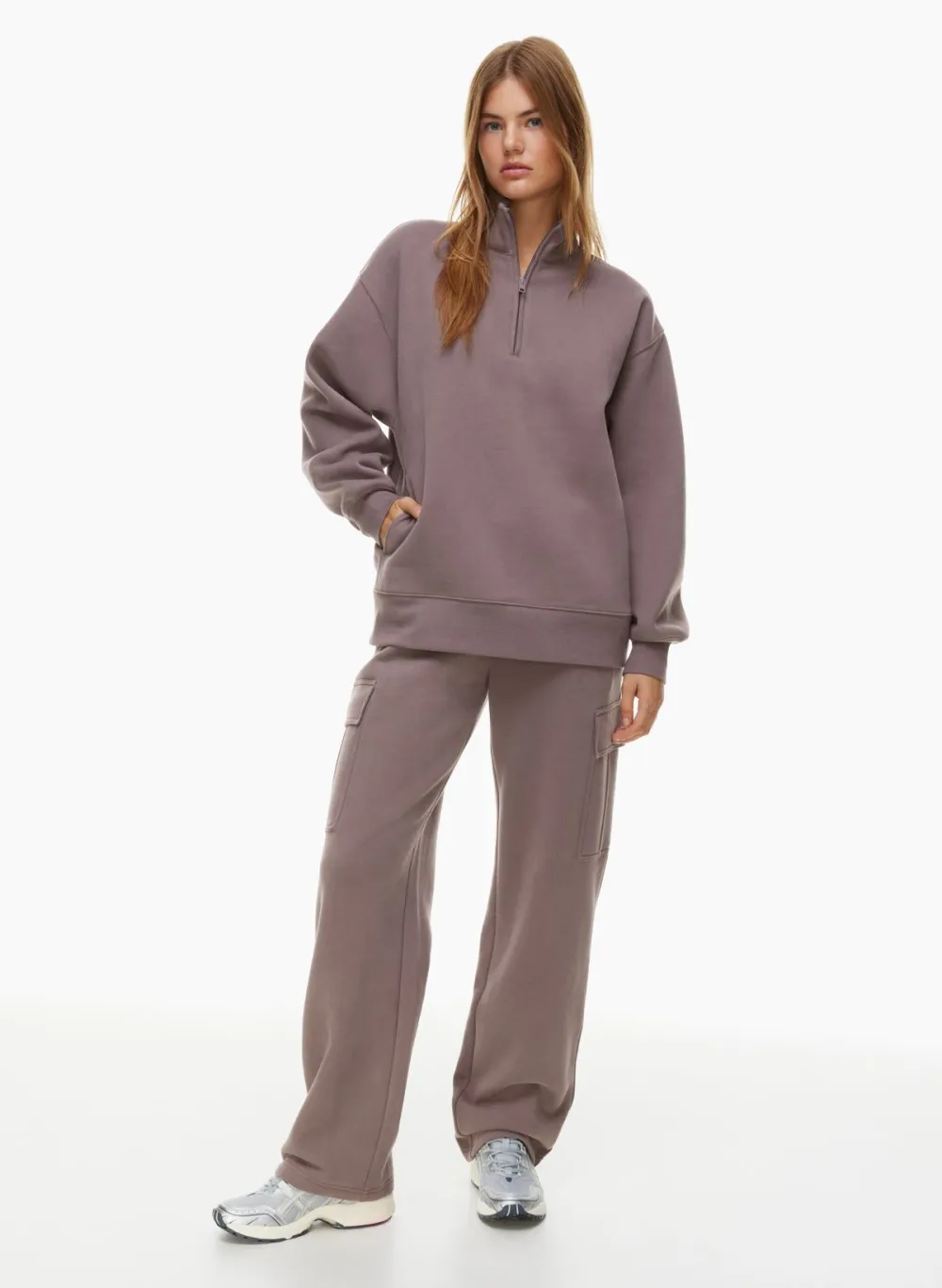 cozy fleece boyfriend 1/4 zip sweatshirt