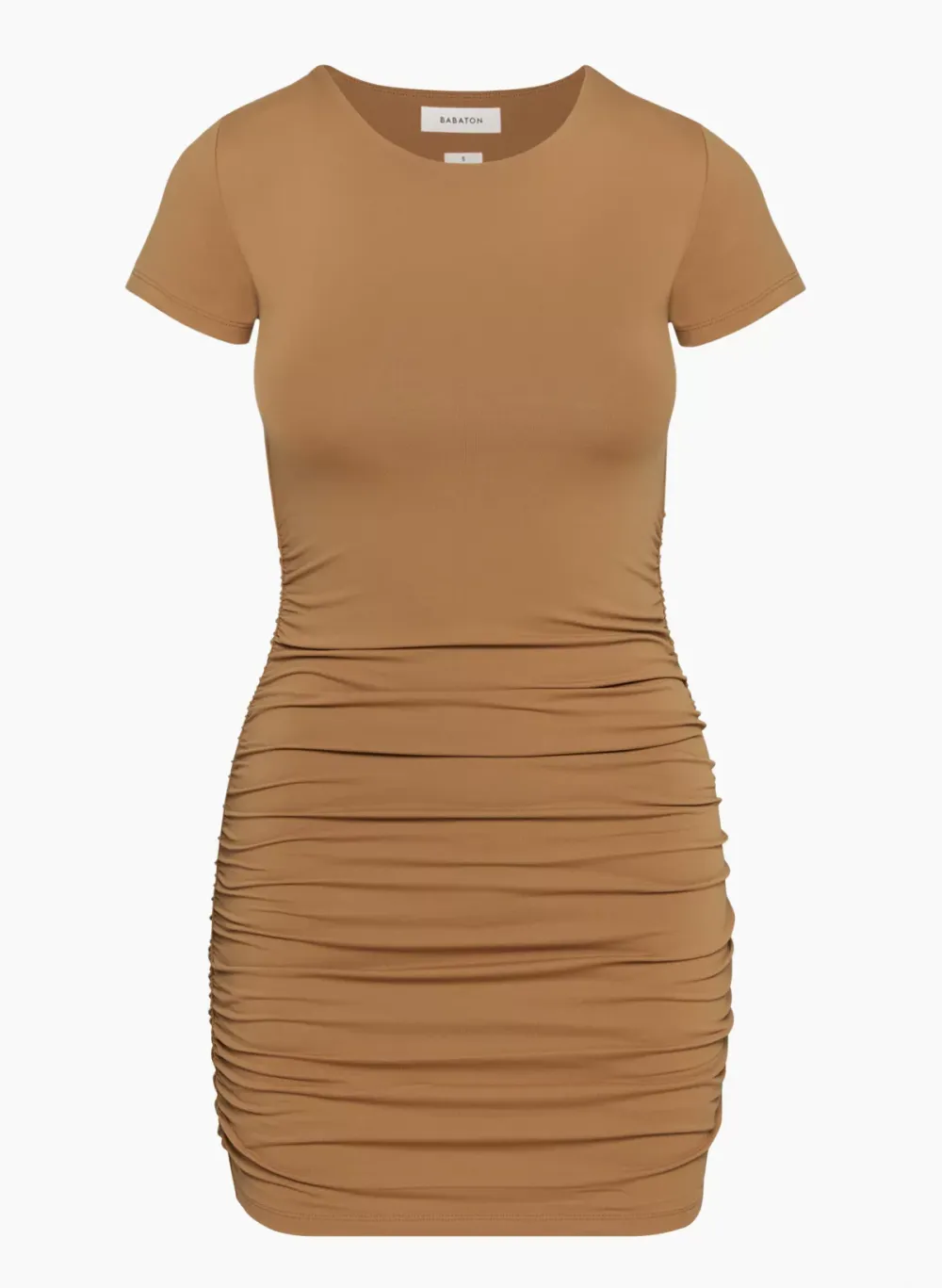 contour ruched mini dress