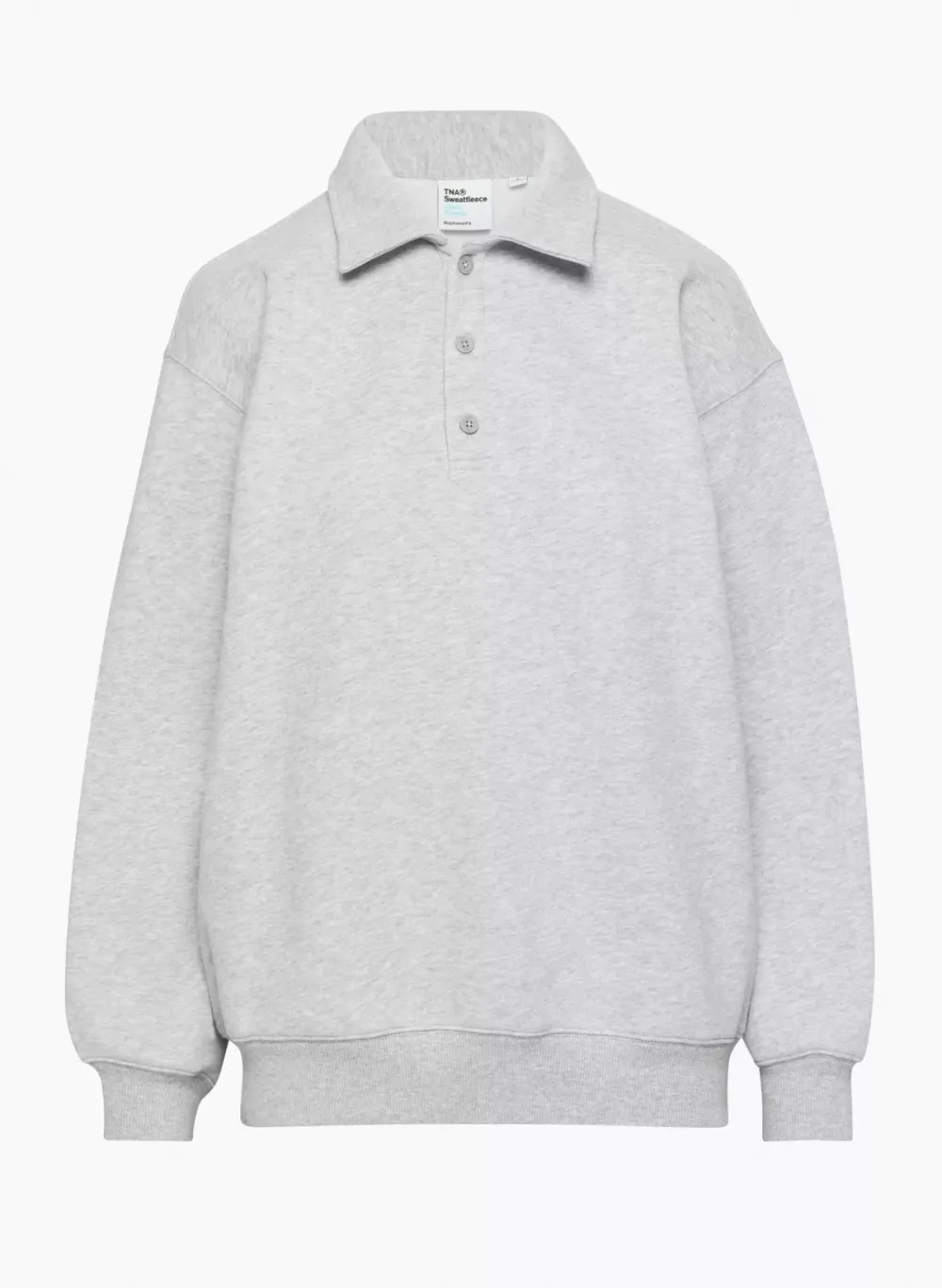 cozy fleece boyfriend polo sweatshirt