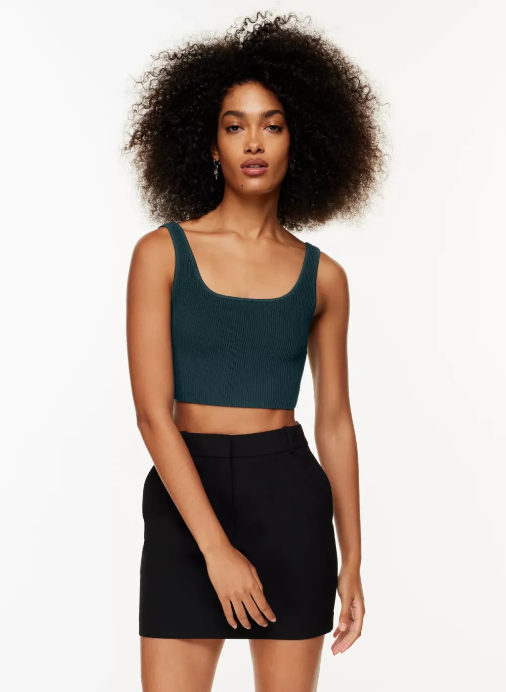 sculpt knit squareneck cropped tank