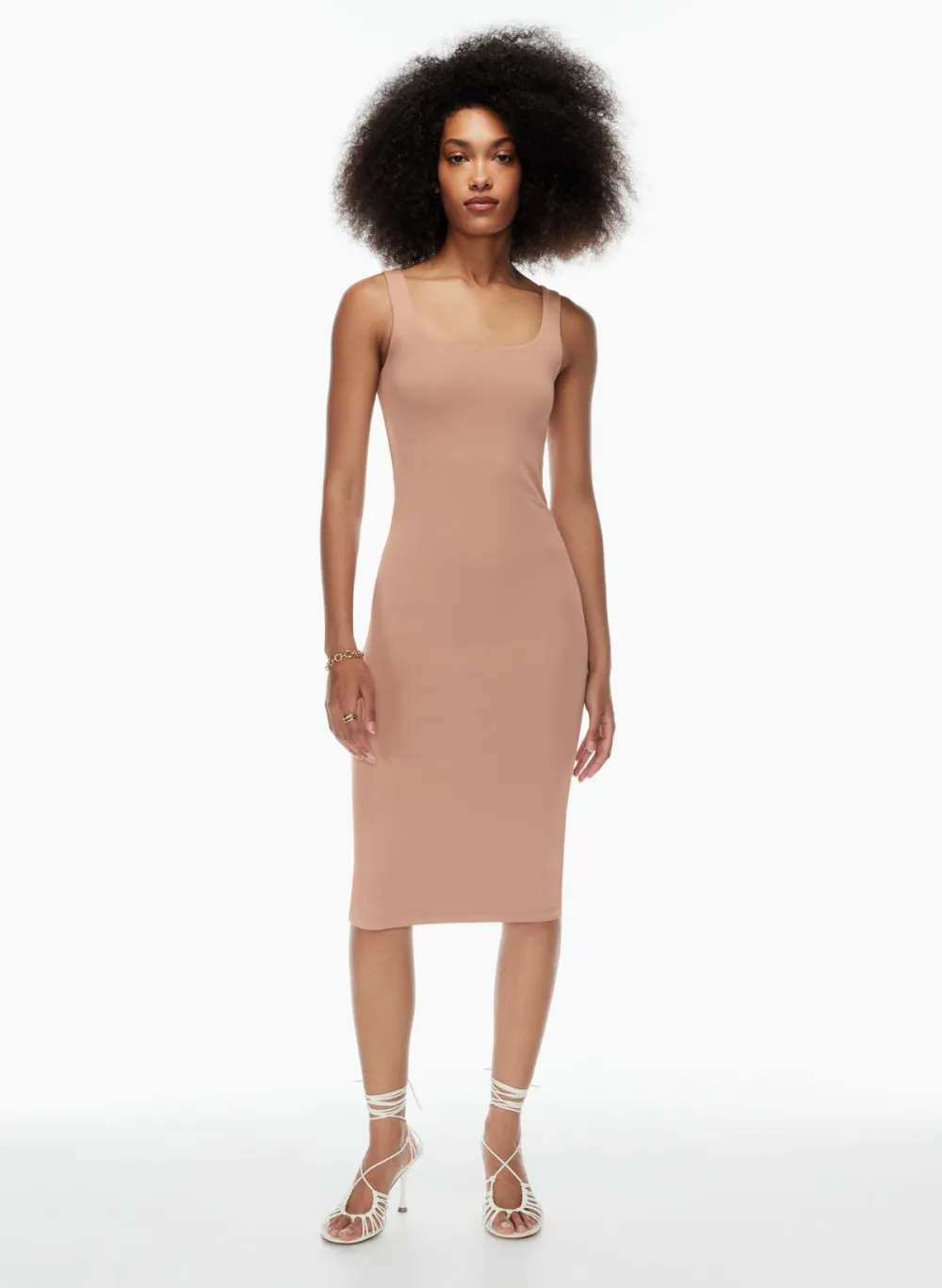 contour squareneck midi dress