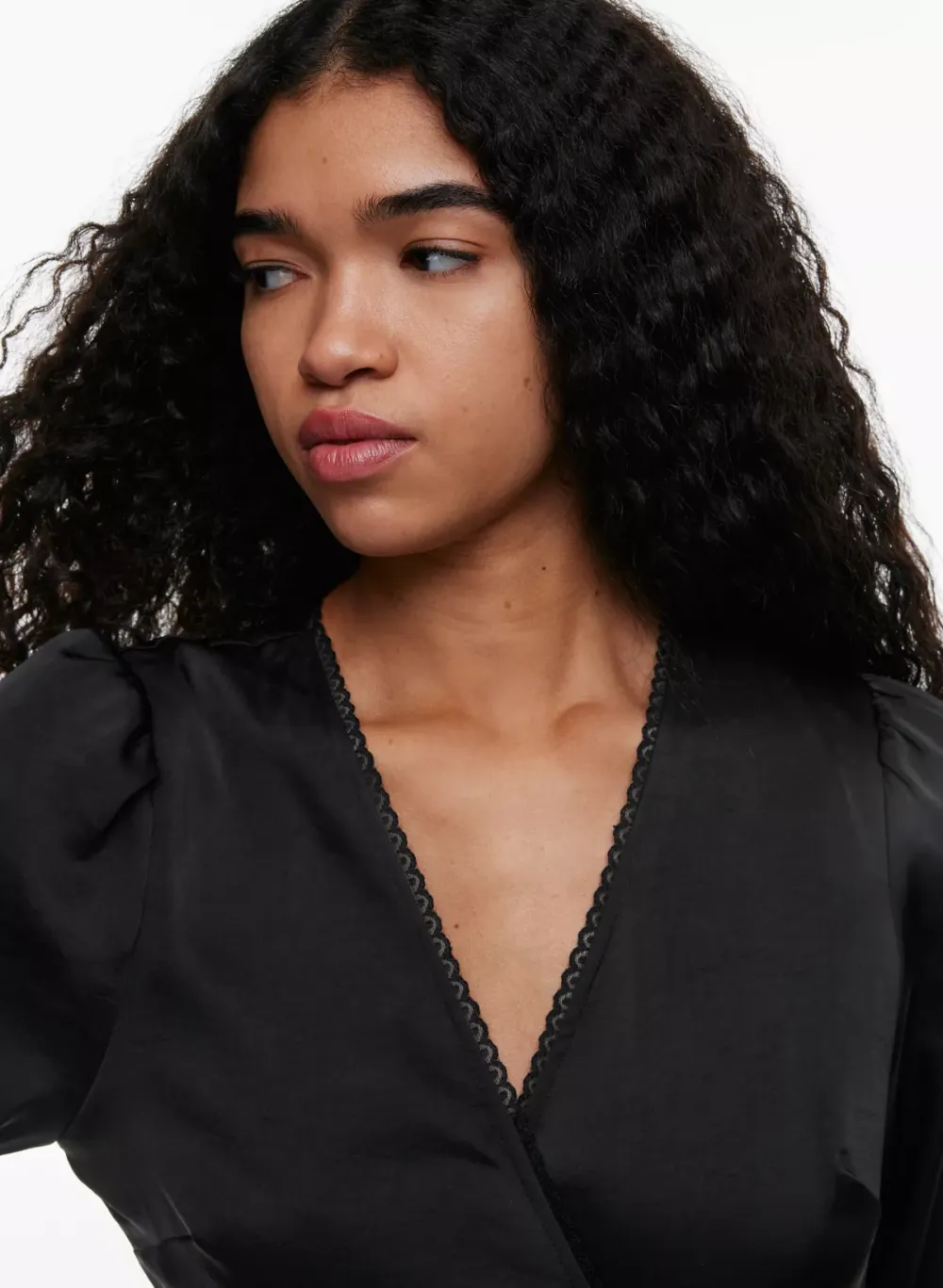 mademoiselle satin longsleeve dress