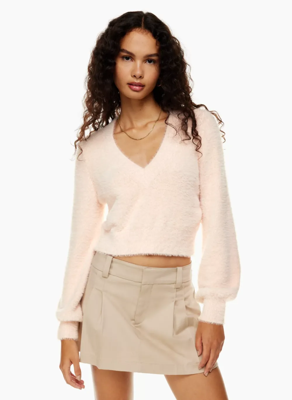 kitten v-neck sweater