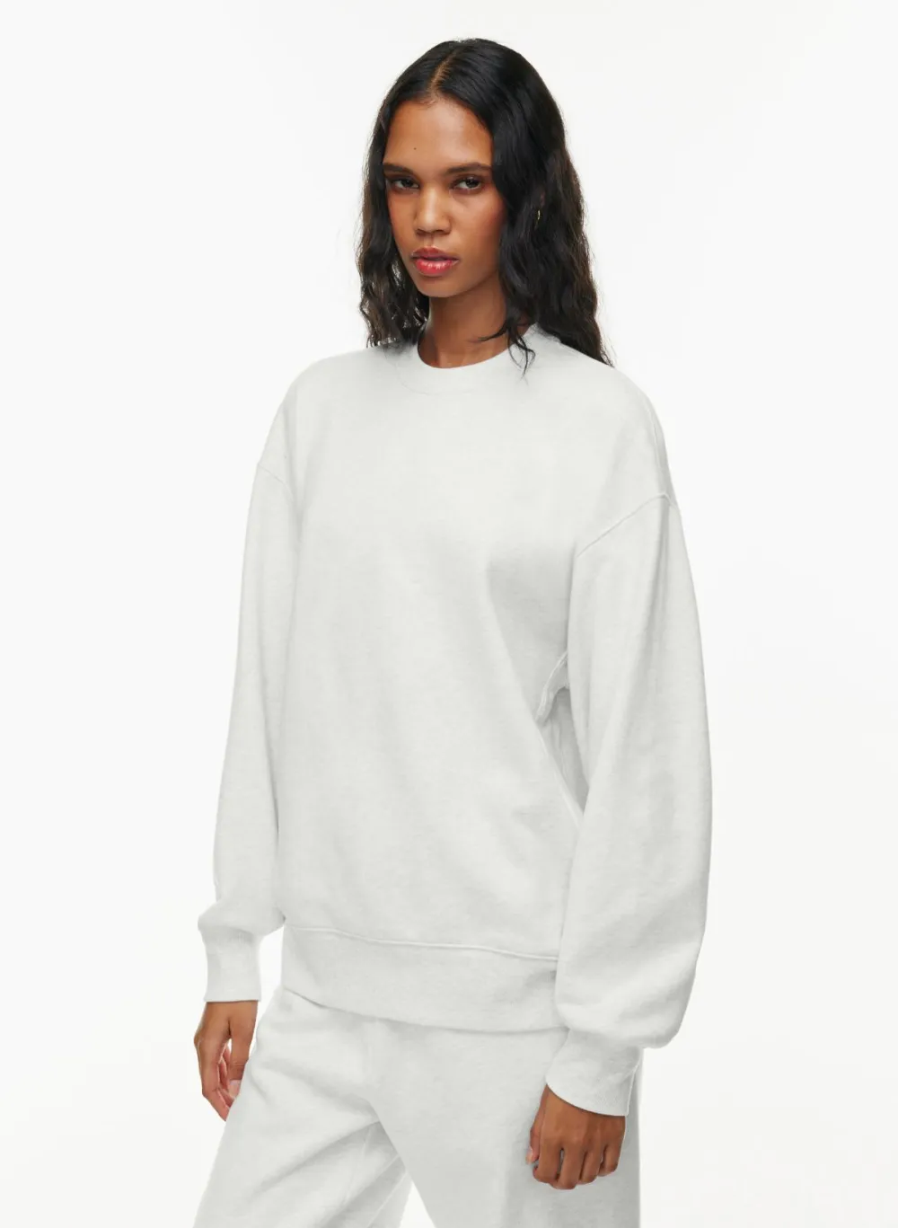 terry fleece boyfriend crew sweatshirt