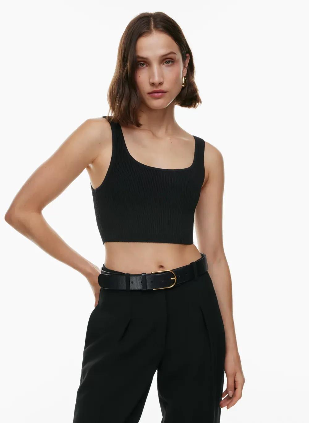 sculpt knit squareneck cropped tank