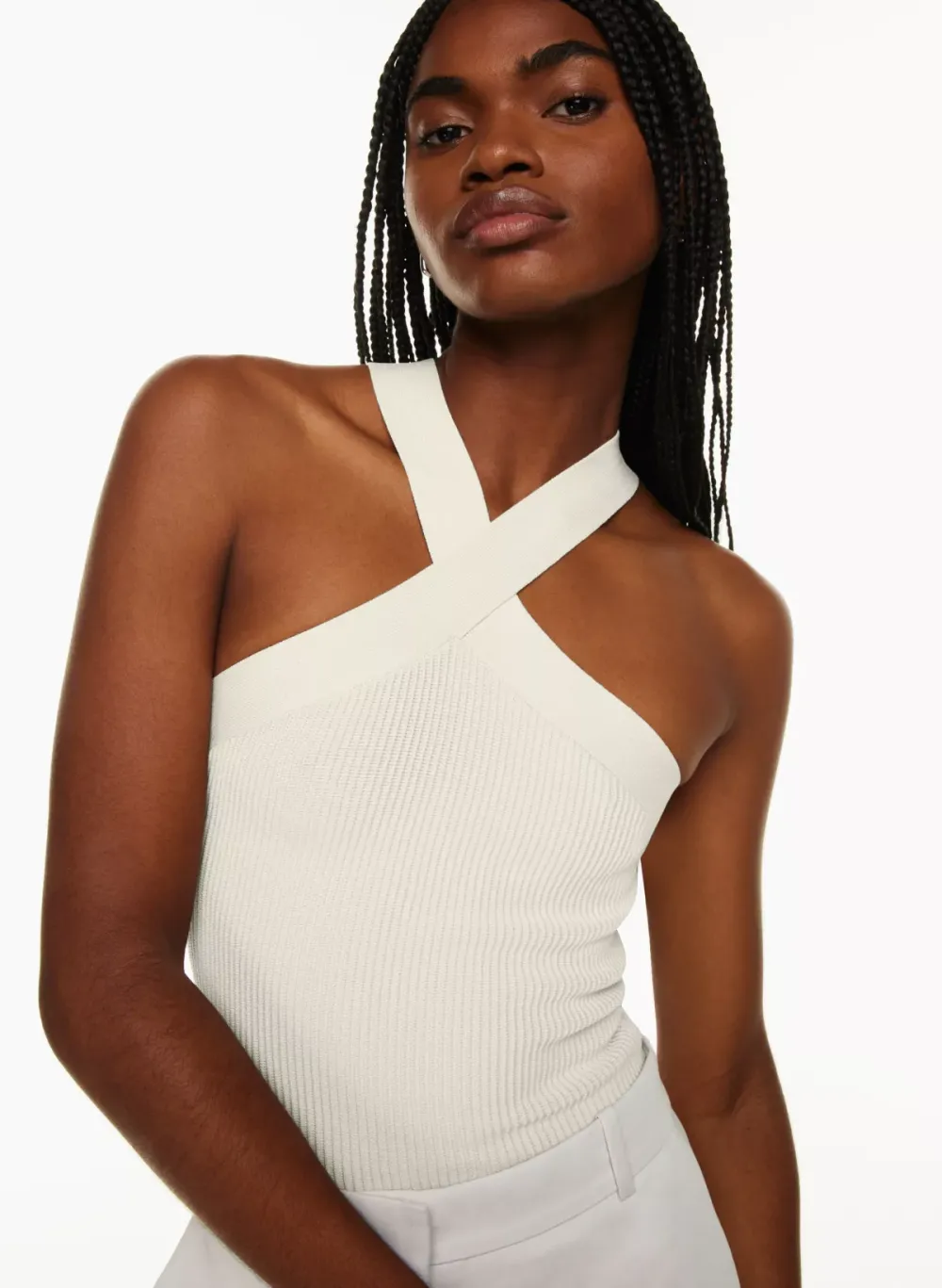 sculpt knit criss cross tank