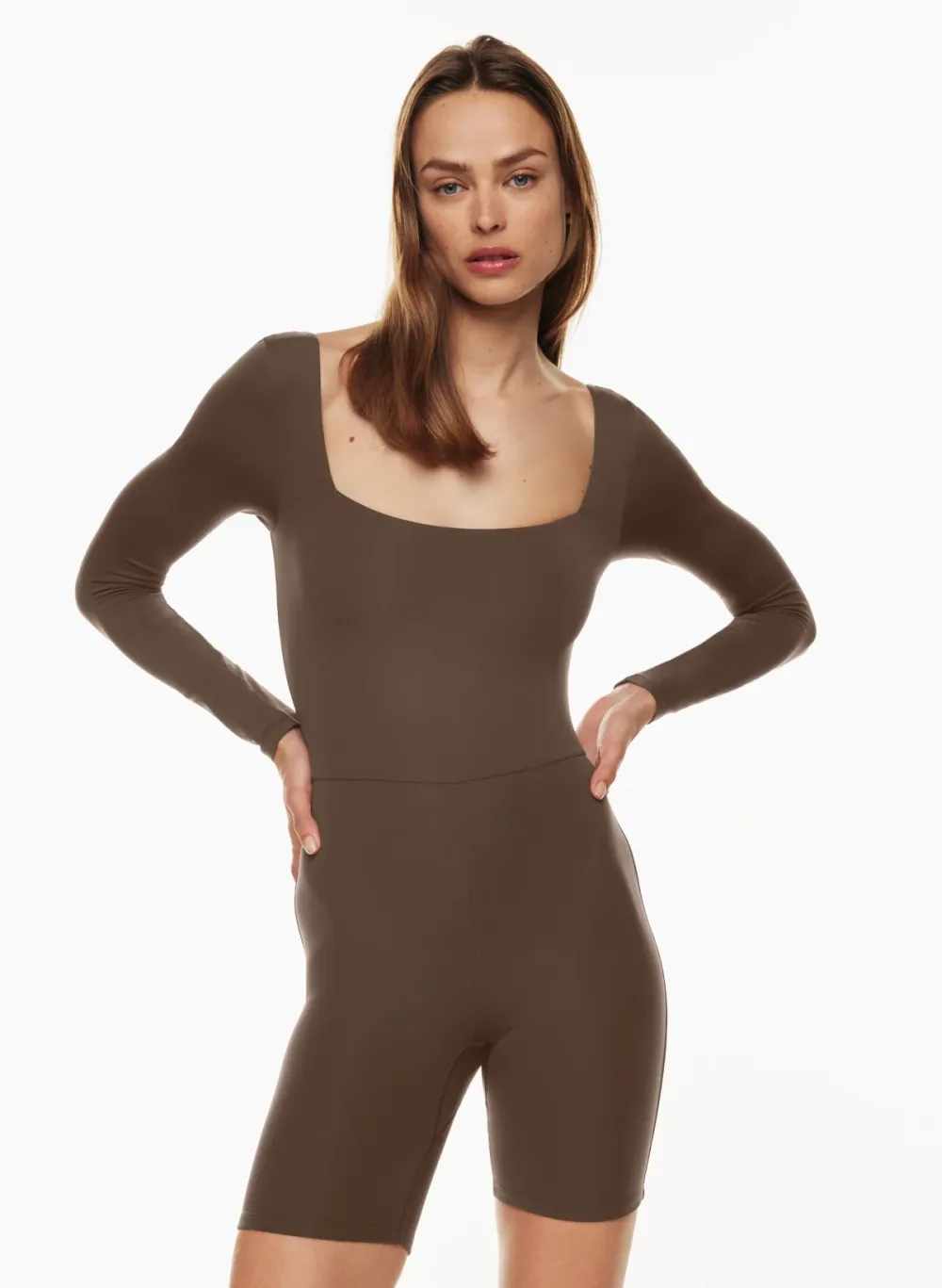 contour squareneck longsleeve romper