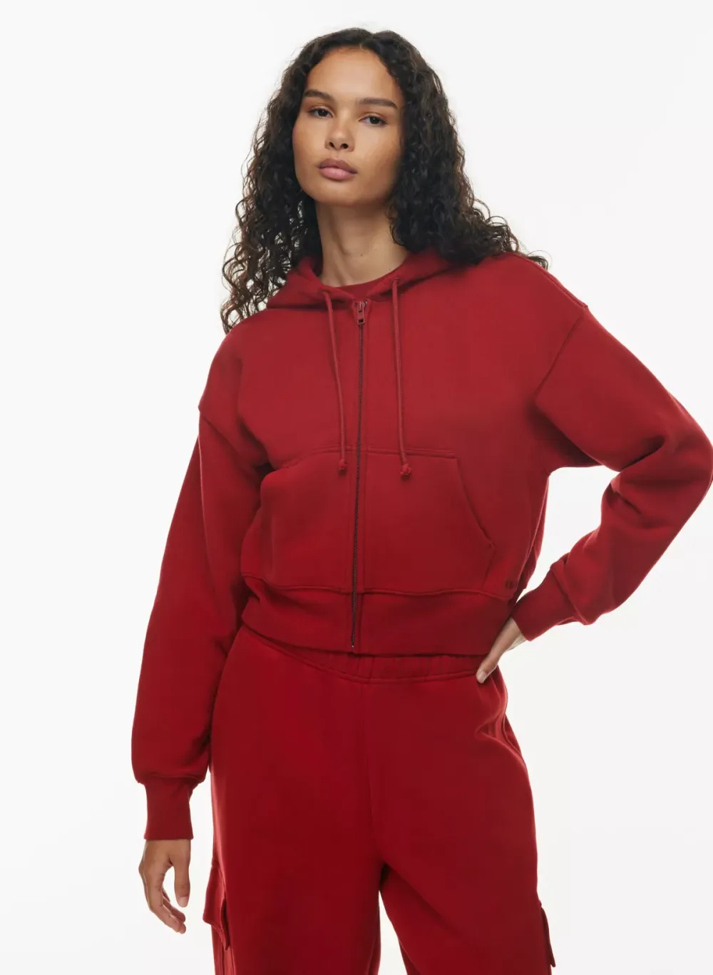 cozy fleece boyfriend boxy zip hoodie