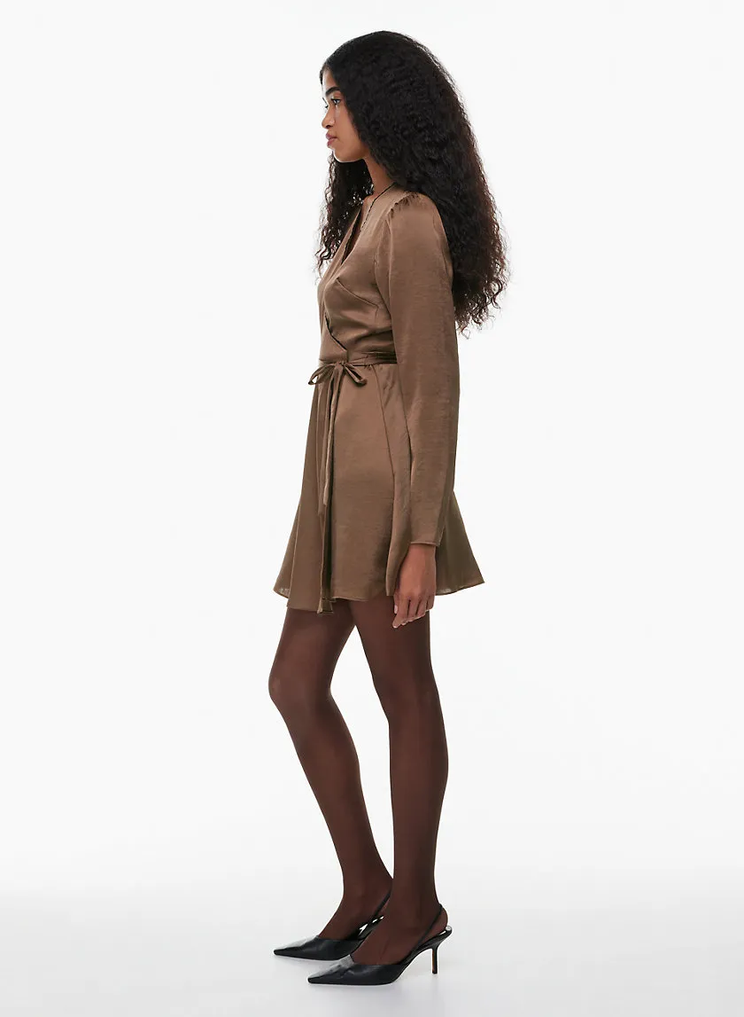 mademoiselle satin longsleeve dress
