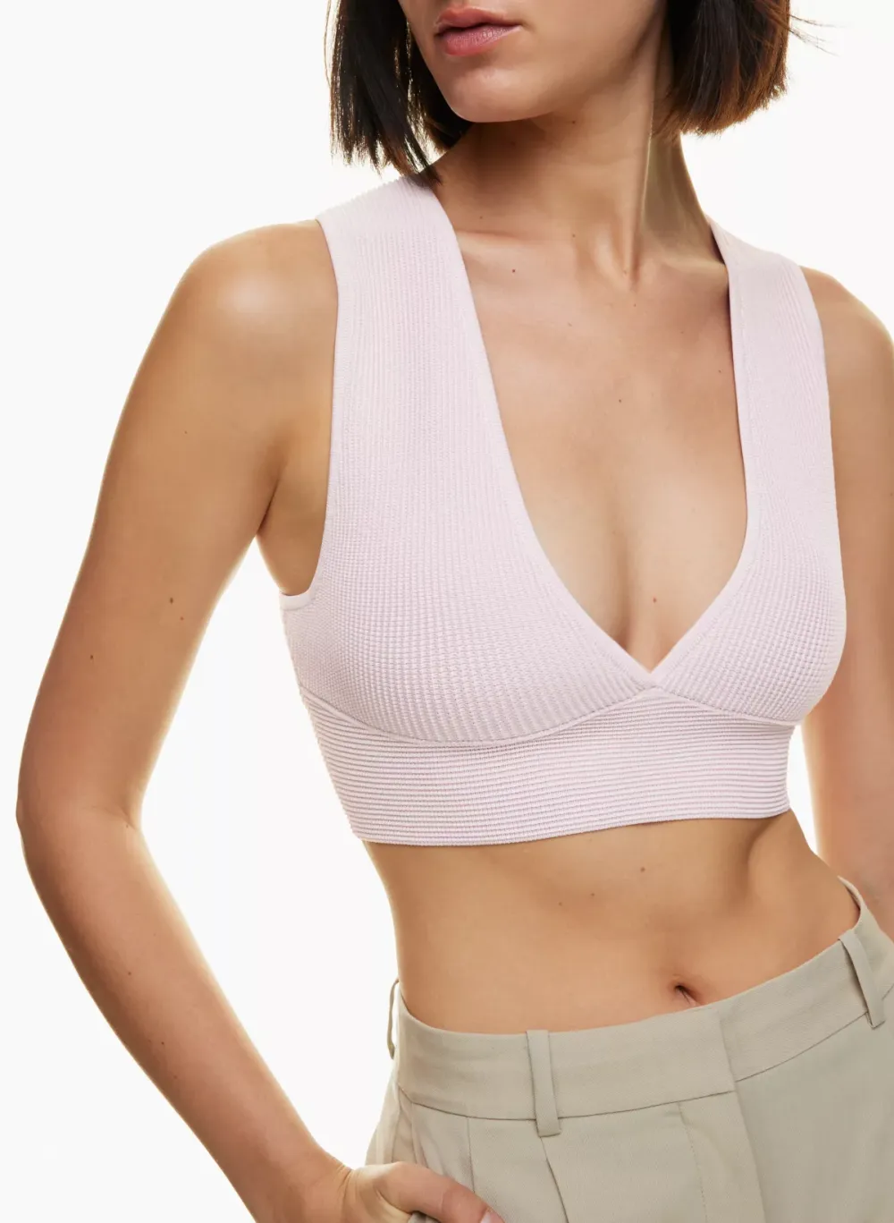 sculpt knit deep v tank