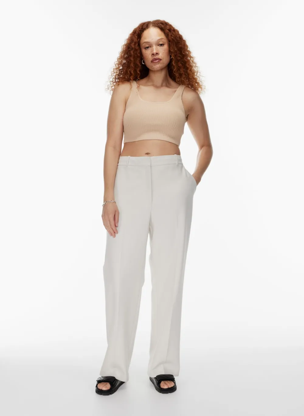 sculpt knit squareneck cropped tank