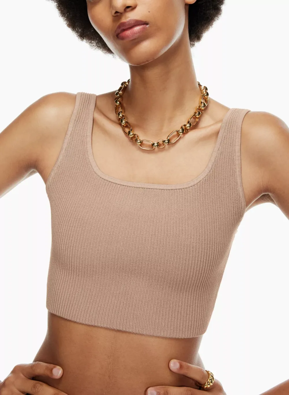 sculpt knit squareneck cropped tank