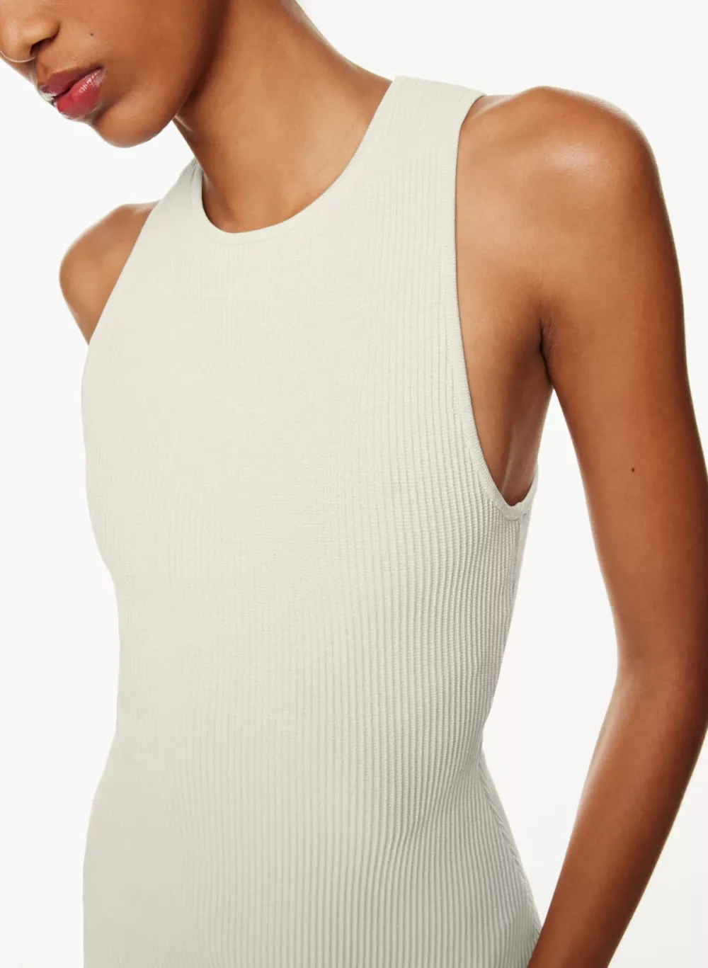 sculpt knit racer mini dress