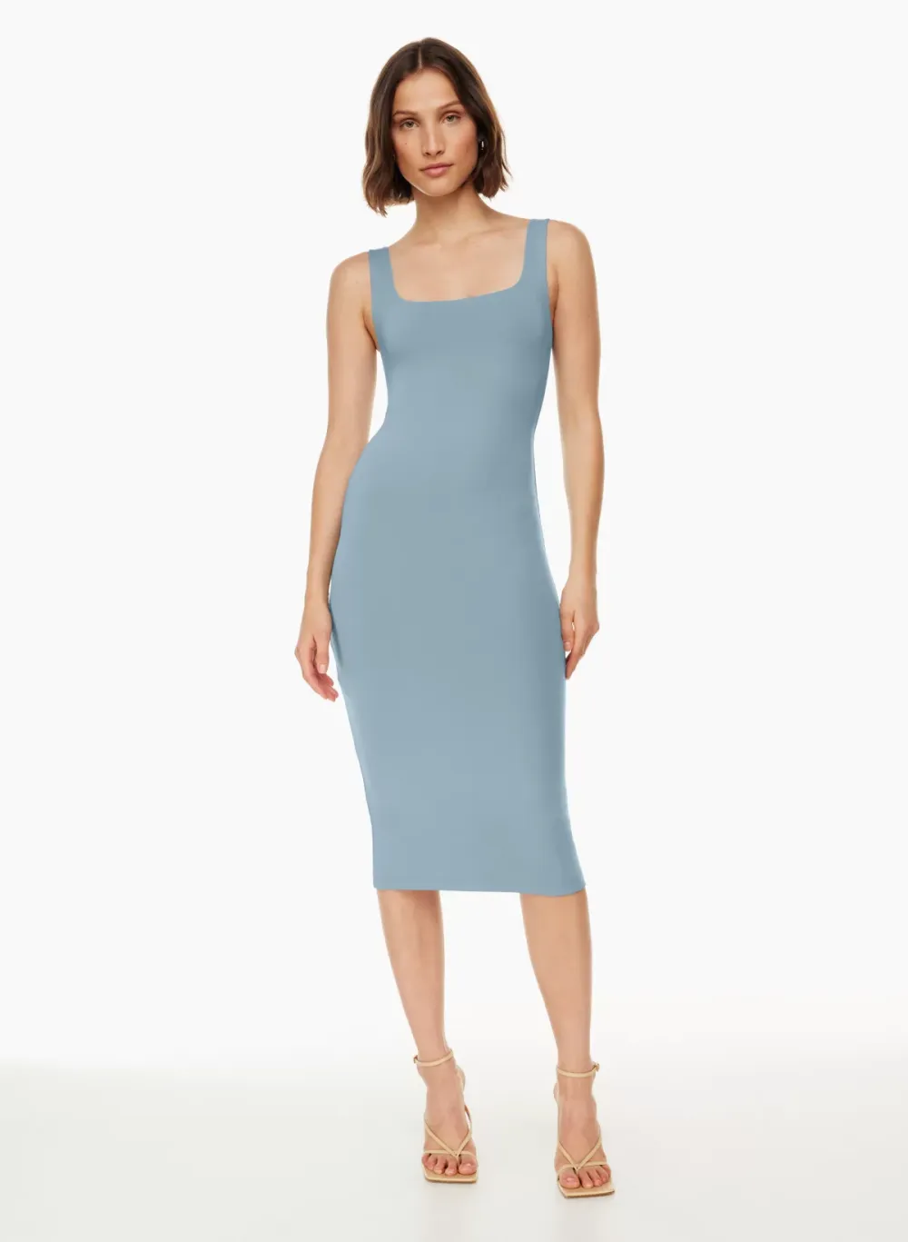 contour squareneck midi dress