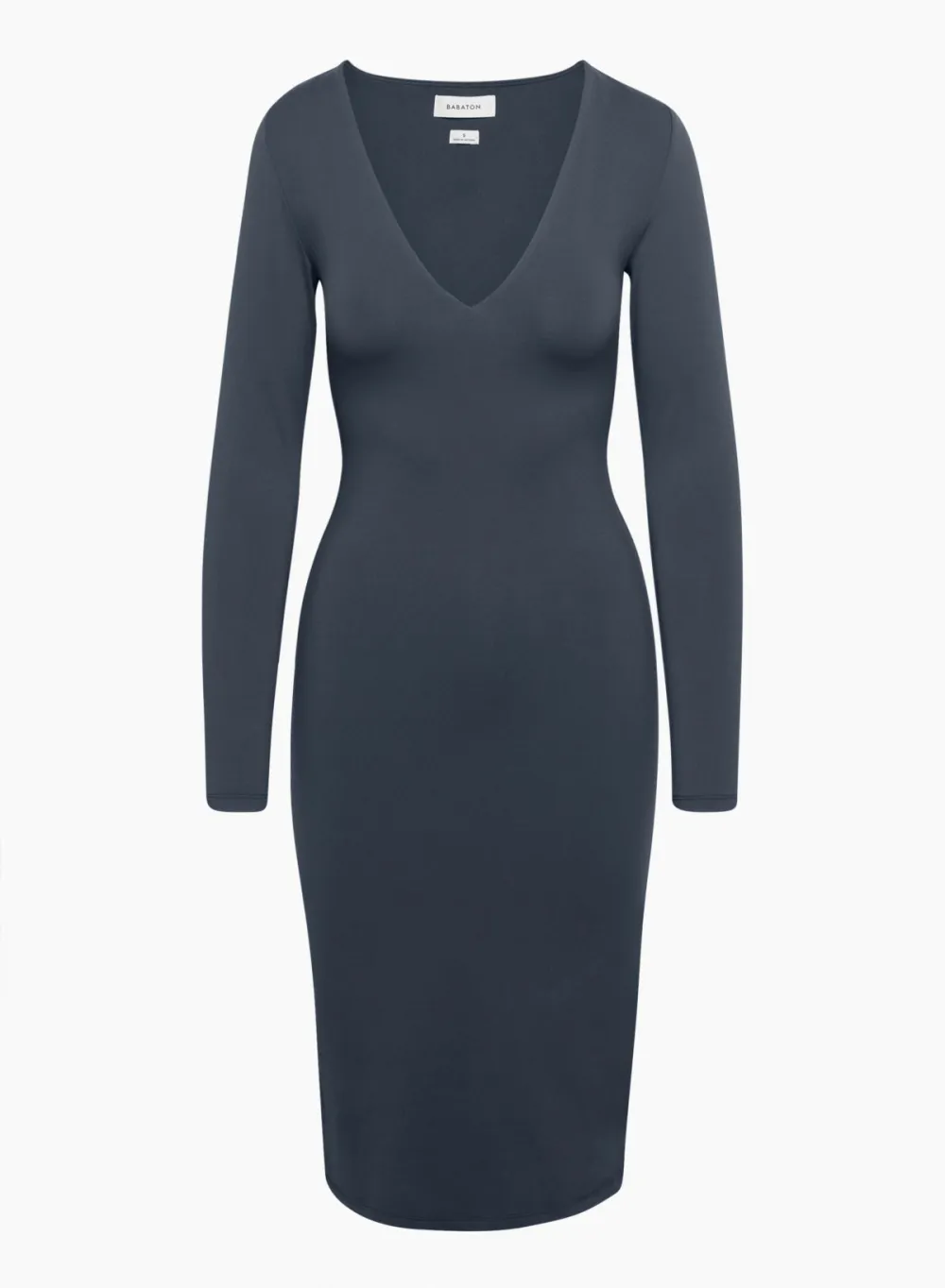 contour v-neck longsleeve dress